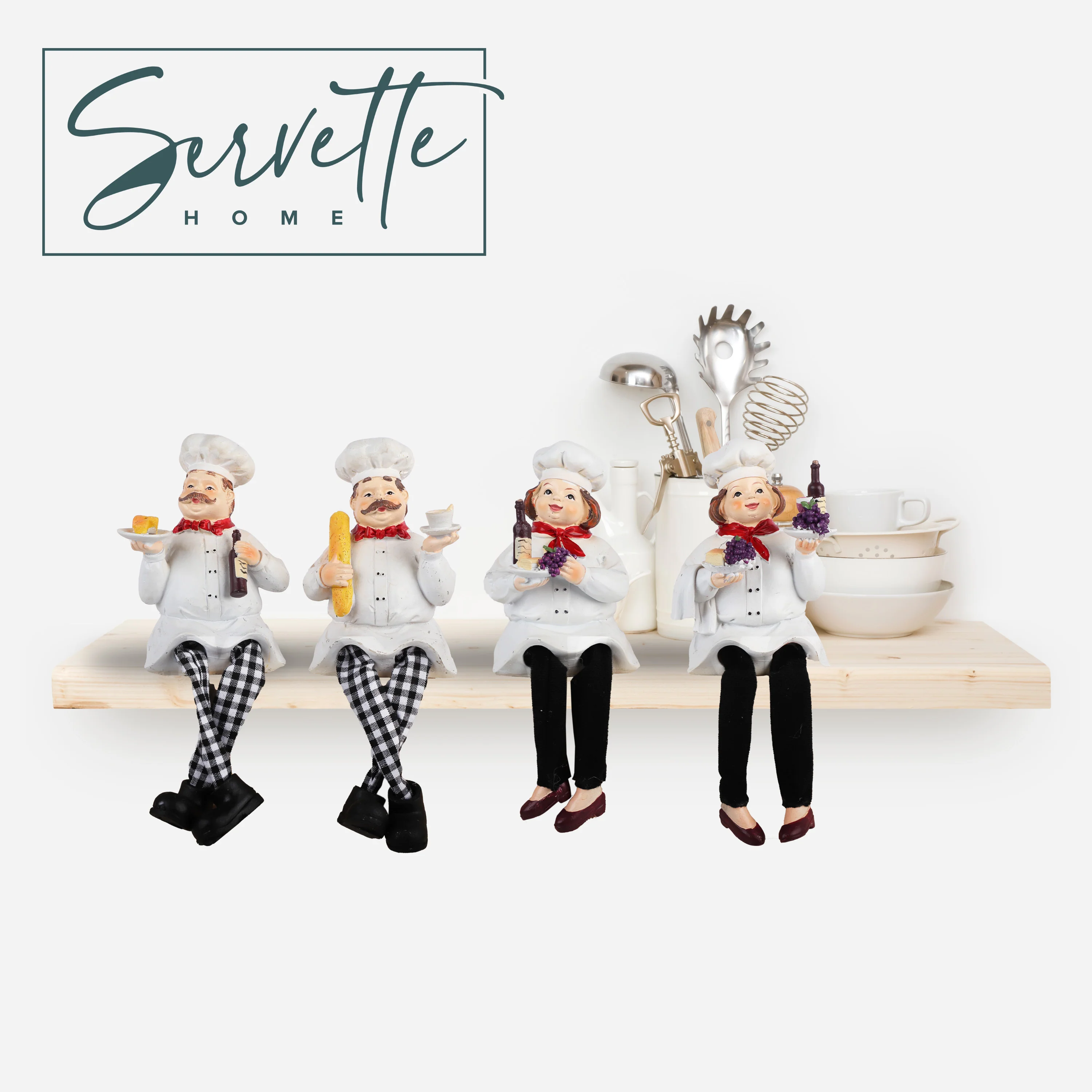 Chef Kitchen Decoration for Shelf with Wine - Image 4