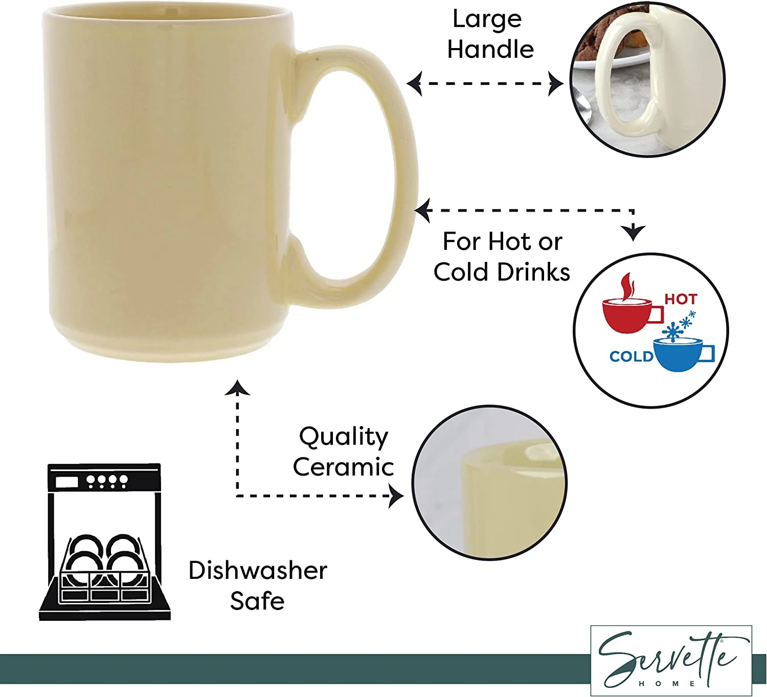 Almond Ceramic Coffee Mugs - Image 4